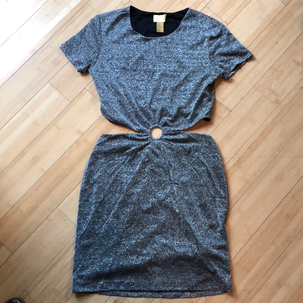 Silver Keyhole Dress! Metallic Night Out!
